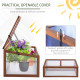 Outsunny Wooden Cold Frame, Small Polycarbonate Greenhouse for Plants with Openable &amp; Tilted Top Cover, Brown, 100 x 65 x 40cm