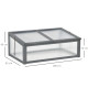 Outsunny Wooden Cold Frame, Small Polycarbonate Greenhouse for Plants with Openable &amp; Tilted Top Cover, Grey, 100 x 65 x 40cm