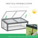 Outsunny Wooden Cold Frame, Small Polycarbonate Greenhouse for Plants with Openable &amp; Tilted Top Cover, Grey, 100 x 65 x 40cm