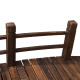 Outsunny 1.5M Wooden Garden Bridge Lawn Décor Stained Finish Arc Outdoor Pond Walkway w/ Railings Water Yard Decoration