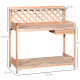 Outsunny Wooden Garden Potting Table with Drawer Flower Plant Work Bench Workstation Tool Storage Shelves Outdoor Grid