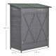 Outsunny 139 x 75 Fir Wood Garden Shed, with Asphalt Roof - Grey