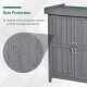 Outsunny Wooden Garden Storage Shed with Hinged Roof and Shelves, Outdoor Storage Cabinet Chest, Double Doors, 74 x 43 x 88cm, G