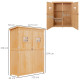 Outsunny Wooden Garden Shed with Two Windows, Tool Storage Cabinet, Outdoor Double Door Organizer 127.5L x 50W x 164H cm, Natura