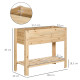 Outsunny Raised Planter Bed: Tall Wooden Garden Stand with Clapboard Sides, Natural Wood Finish, 100 x 40 x 84cm | Aosom UK