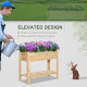 Outsunny Raised Planter Bed: Tall Wooden Garden Stand with Clapboard Sides, Natural Wood Finish, 100 x 40 x 84cm | Aosom UK