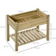 Outsunny Garden Wooden Planters， Raised Garden Bed with Legs and Storage Shelf Elevated Wooden Planter Box