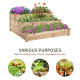 Outsunny 470L Raised Garden Bed, 3-Tier Planter Kit, Elevated Wooden Planters for Garden, Yard &amp; Patio, 124 x 124 x 56 cm