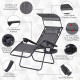 Outsunny Foldable Reclining Garden Chair with Headrest, Zero Gravity Deck Sun Lounger Seat Chair with Footrest, Armrest, Cup Hol