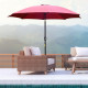 Outsunny 2.7M Garden Parasol Umbrella with Glass Fibre Ribs and Aluminium Frame, Tilting Sun Shade Shelter Canopy, Wine Red