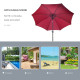 Outsunny 2.7M Garden Parasol Umbrella with Glass Fibre Ribs and Aluminium Frame, Tilting Sun Shade Shelter Canopy, Wine Red