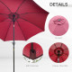 Outsunny 2.7M Garden Parasol Umbrella with Glass Fibre Ribs and Aluminium Frame, Tilting Sun Shade Shelter Canopy, Wine Red