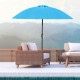 Outsunny 2.5m Shanghai Garden Parasol Umbrella with Crank &amp; Tilt, Adjustable Outdoor Sun Shade, Blue