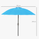 Outsunny 2.5m Shanghai Garden Parasol Umbrella with Crank &amp; Tilt, Adjustable Outdoor Sun Shade, Blue