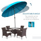 Outsunny 2.5m Shanghai Garden Parasol Umbrella with Crank &amp; Tilt, Adjustable Outdoor Sun Shade, Blue