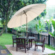 Outsunny 2.5m Shanghai Garden Parasol Umbrella with Crank &amp; Tilt, Adjustable Outdoor Sun Shade, Off-White