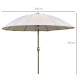 Outsunny 2.5m Shanghai Garden Parasol Umbrella with Crank &amp; Tilt, Adjustable Outdoor Sun Shade, Off-White