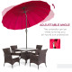 Outsunny 2.5m Shanghai Garden Parasol Umbrella with Crank &amp; Tilt, Adjustable Outdoor Sun Shade, Red