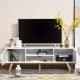 TV Stand Cabinet for TVs up to 65&quot;, Media Unit w/Wood Legs Storage Shelves Entertainment Center Modern Living Room Home Furnitur