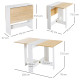 Wooden Folding Dining Table Writing Computer Desk PC Workstation Space Saving Home Office Oak &amp; White