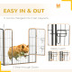 PawHut 16 Panels Heavy Duty Puppy Playpen, for Small and Medium Dogs, Indoor and Outdoor Use - Grey