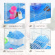 Pawhut 2 Tier Hamster Cage Carrier Habitat Small Animal House with Exercise Wheels Tunnel Tube Water Bottle Dishes House Ladder 