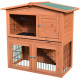 PawHut Rabbit Hutch Outdoor Guinea Pig Hutch 2-Tier Bunny Cage with No-Leak Tray 100.5 x 55 x 101 cm