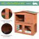 PawHut Rabbit Hutch Outdoor Guinea Pig Hutch 2-Tier Bunny Cage with No-Leak Tray 100.5 x 55 x 101 cm