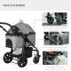 PawHut Dog Pram Pet Stroller for Small Dogs Cats, Foldable Dog Pushchair Trolley with Detachable Pet Carrier Bag, Shock Absorber