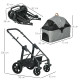 PawHut Dog Pram Pet Stroller for Small Dogs Cats, Foldable Dog Pushchair Trolley with Detachable Pet Carrier Bag, Shock Absorber