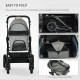 PawHut Dog Pram Pet Stroller for Small Dogs Cats, Foldable Dog Pushchair Trolley with Detachable Pet Carrier Bag, Shock Absorber