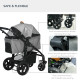 PawHut Dog Pram Pet Stroller for Small Dogs Cats, Foldable Dog Pushchair Trolley with Detachable Pet Carrier Bag, Shock Absorber