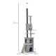 PawHut 255cm Floor To Ceiling Cat Tree for Indoor Cats Climber Scratching Post Adjustable Height Play Tower Removable Cover Grey