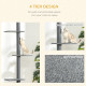 PawHut 260cm Floor To Ceiling Cat Tree for Indoor Cats w/ Three Platforms Activity Centre - Grey