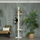 PawHut 260cm Adjustable Floor-To-Ceiling Cat Tree w/ Anti-Tipping Kit, Toy Ball