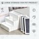 PawHut 3 Step Wooden Dog Steps Pet Stairs for Dogs, Cat Ladder for Bed Couch with Storage White