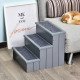 PawHut 3 Step Wooden Dog Steps Pet Stairs for Dogs, Cat Ladder for Bed Couch with Storage Grey