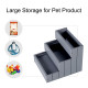 PawHut 3 Step Wooden Dog Steps Pet Stairs for Dogs, Cat Ladder for Bed Couch with Storage Grey