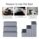 PawHut 3 Step Wooden Dog Steps Pet Stairs for Dogs, Cat Ladder for Bed Couch with Storage Grey