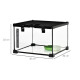 PawHut Glass Reptile Terrarium Insect Breeding Tank Vivarium Habitats with Thermometer for Lizards, Horned Frogs, Snakes, Spider