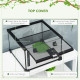 PawHut Glass Reptile Terrarium Insect Breeding Tank Vivarium Habitats with Thermometer for Lizards, Horned Frogs, Snakes, Spider