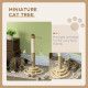 PawHut Cat Tree, with Scratching Post, Turntable Toy Ball - Natural Finish