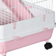 PawHut Six-Tier Small Animal Cage, for Bunnies, Ferrets, Chinchillas w/ Wheels, Tray - Pink