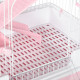 PawHut Six-Tier Small Animal Cage, for Bunnies, Ferrets, Chinchillas w/ Wheels, Tray - Pink