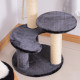 PawHut 65cm Cat Tree, Cat Tower for Kittens, Small Cat Condo with Sisal Scratching Posts, Hanging Rope, Perches - Grey