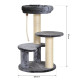 PawHut 65cm Cat Tree, Cat Tower for Kittens, Small Cat Condo with Sisal Scratching Posts, Hanging Rope, Perches - Grey