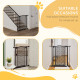 PawHut 74-80 cm Pressure Fit Safety Gate for Doorways and Staircases, Dog Gate, Pet Barrier for Hallways with Auto Close, Double