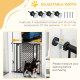 PawHut 74-80 cm Pressure Fit Safety Gate for Doorways and Staircases, Dog Gate, Pet Barrier for Hallways with Auto Close, Double