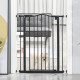 PawHut Pressure Fit Dog Stair Gate No Drilling Safety Gate Auto Close for Doorways, Hallways, 74-80cm Adjustable, 94cm Tall, Bla