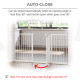 PawHut Dog Gate Stair Gate Pressure Fit Pets Barrier Auto Close for Doorway Hallway, 74-148cm Wide Adjustable, White